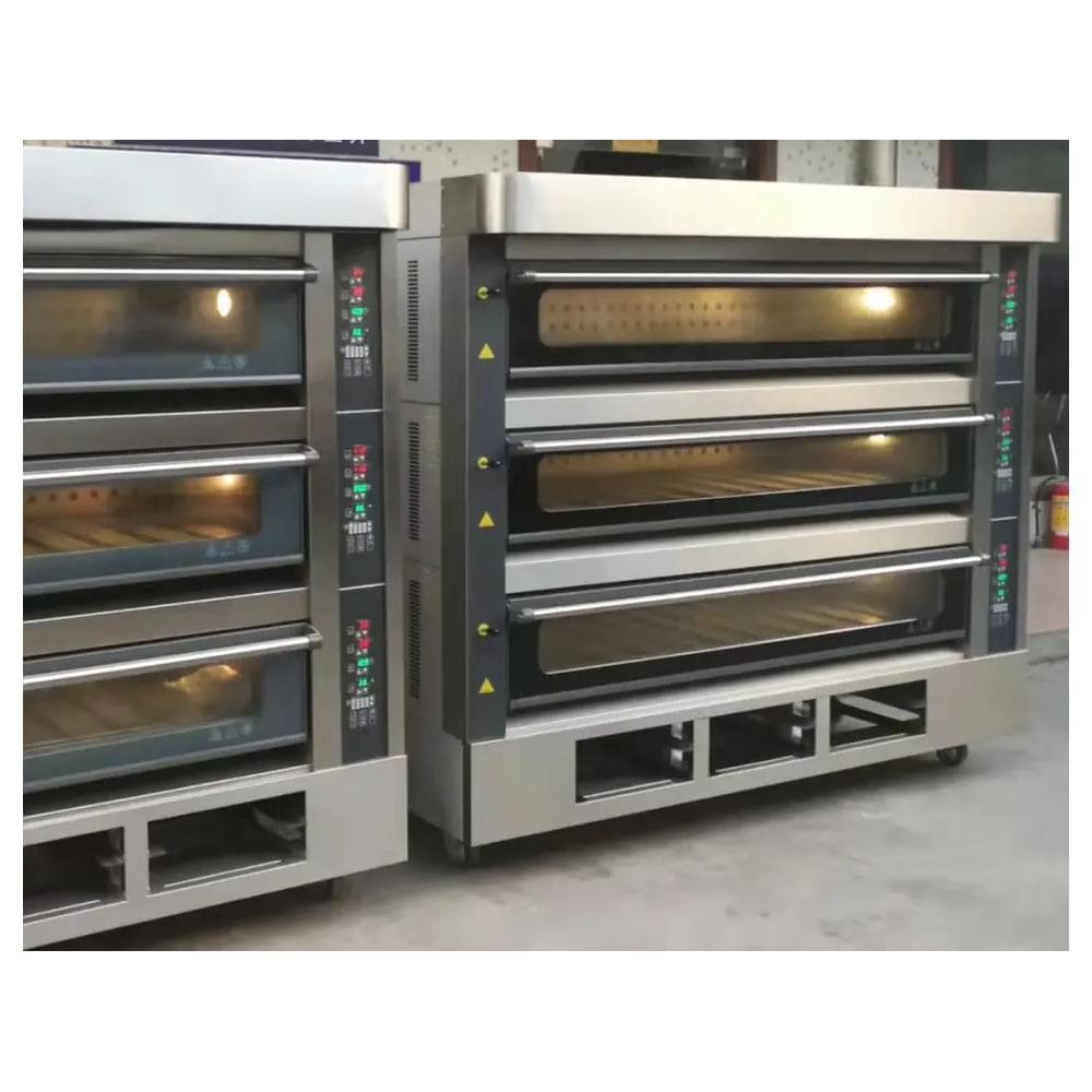 3 Decks 6 Trays Front S/S 350°C CE Commercial Electric Baking Oven TT-O39E  Chinese restaurant equipment manufacturer and wholesaler