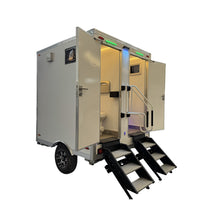 Carregar imagem no visualizador da galeria, 7 ft 2-Stall Restroom Trailer with Power Generator, Air Conditioning &amp; Heating