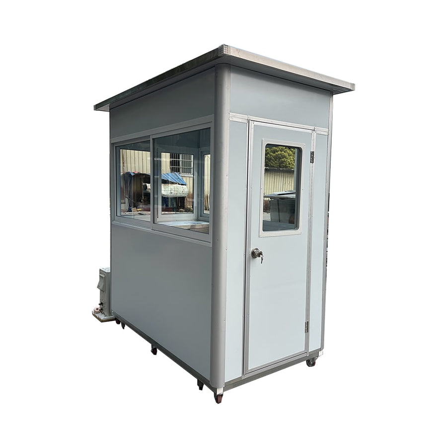 Overview of the 4x6ft Light Gray Guard Shack