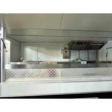 Carregar imagem no visualizador da galeria, 16ft mobile kitchen trailer with serving window and stainless steel equipment - also known as a food truck or concession trailer