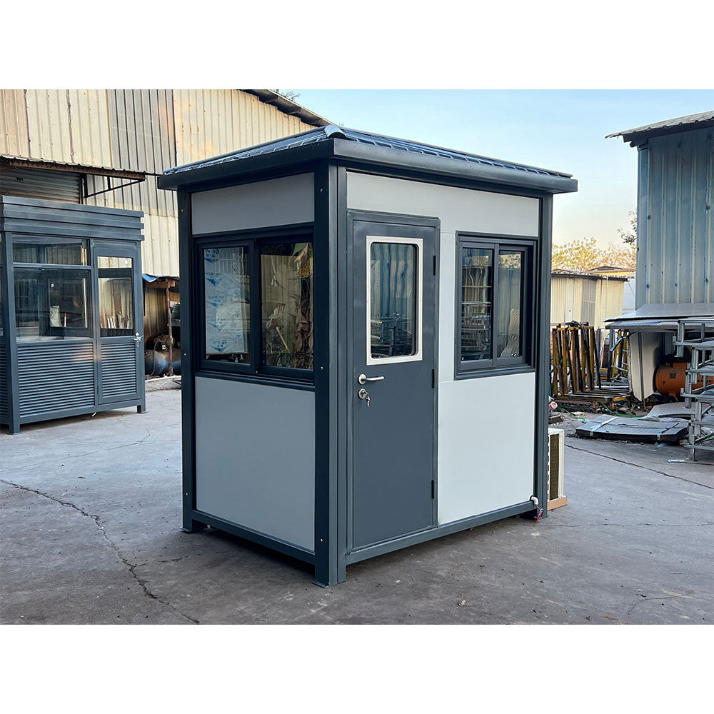 Security Shack Modern Guard Shack BW 6.5x5ft With AC and Heating For Security Use