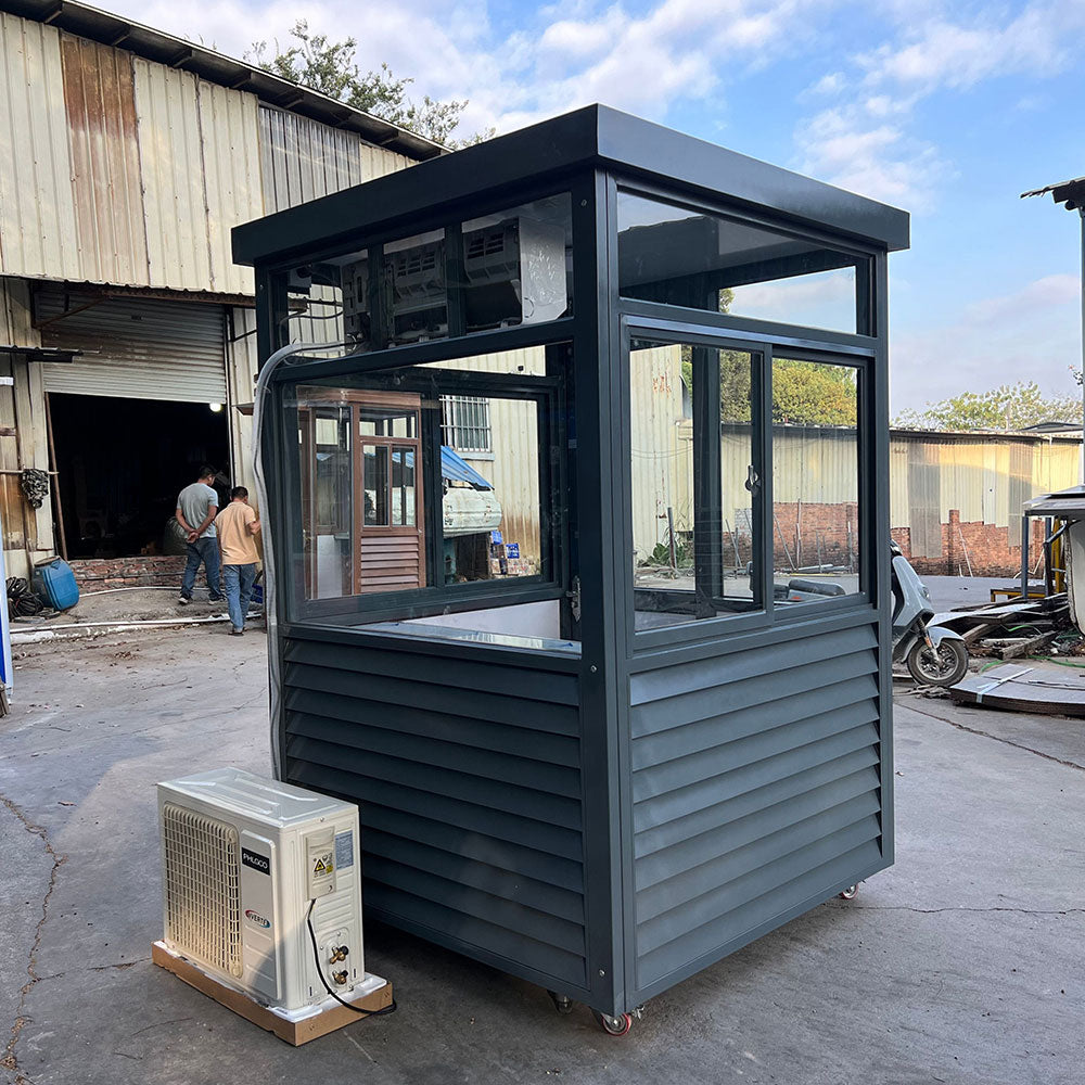 5x5ft Galvanized Guard Shack With AC, Heating and Wheels