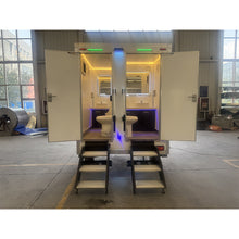 Carregar imagem no visualizador da galeria, 7 ft 2-Stall Restroom Trailer with Power Generator, Air Conditioning &amp; Heating