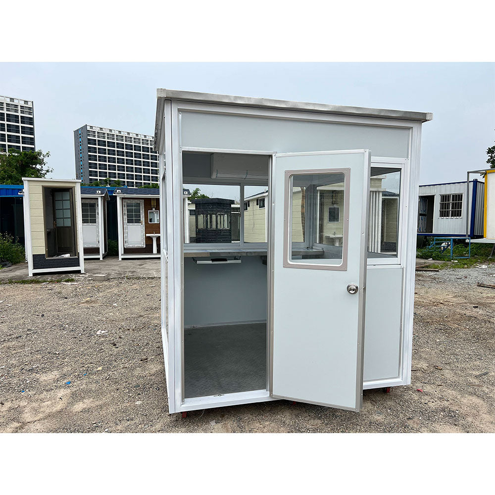 Guard Shack 6.5x6.5 Light Gray With AC and Heating - Guard Booth For Sale