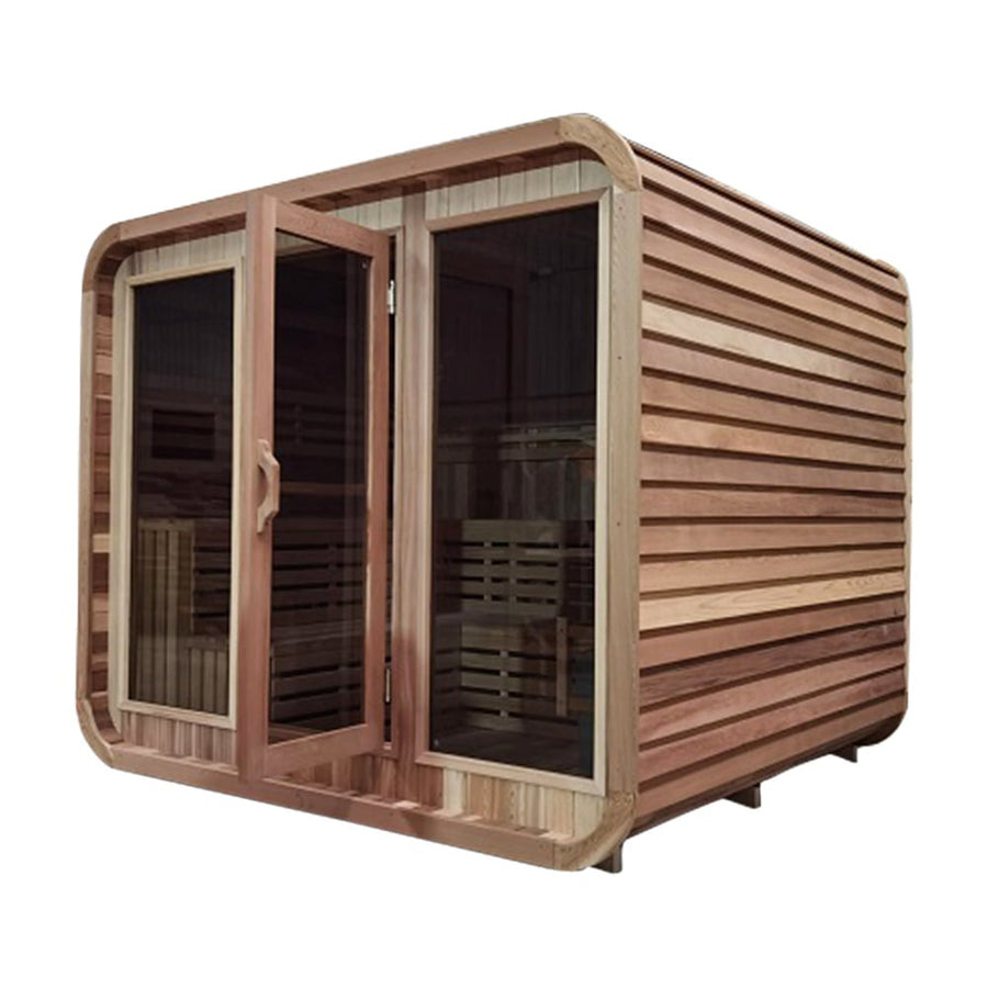 Luna Outdoor Cube Sauna 6-7 Persons Hemlock or Red Cedar
