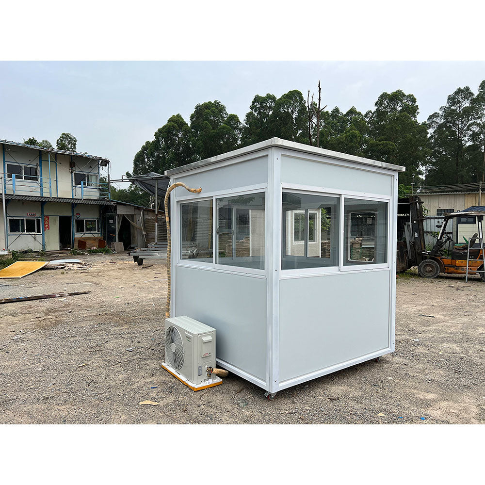 Guard Shack 6.5x6.5 Light Gray With AC and Heating - Guard Booth For Sale