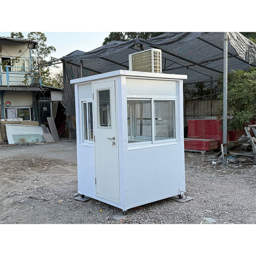 5×5 Diamond Plated Mobile Guard Shack with AC