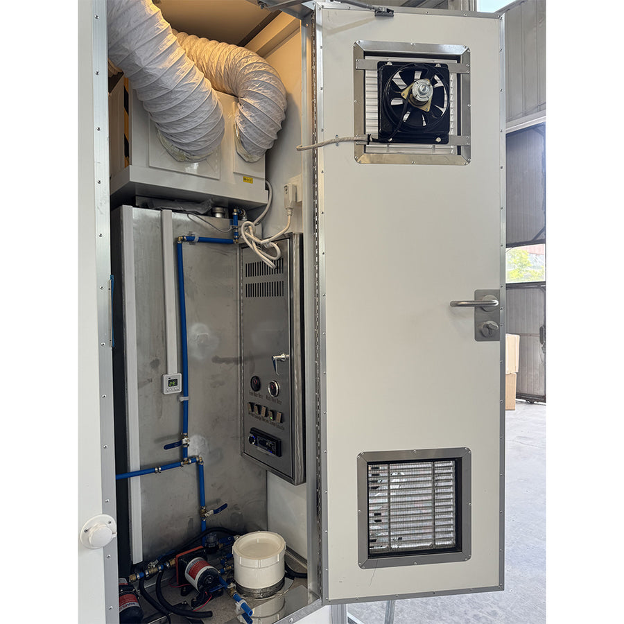 7 ft 2-Stall Restroom Trailer with Power Generator, Air Conditioning & Heating