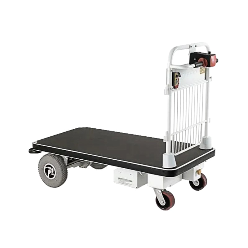 Electric Flatbed Trolley Cart 880 lb Capacity with Fence