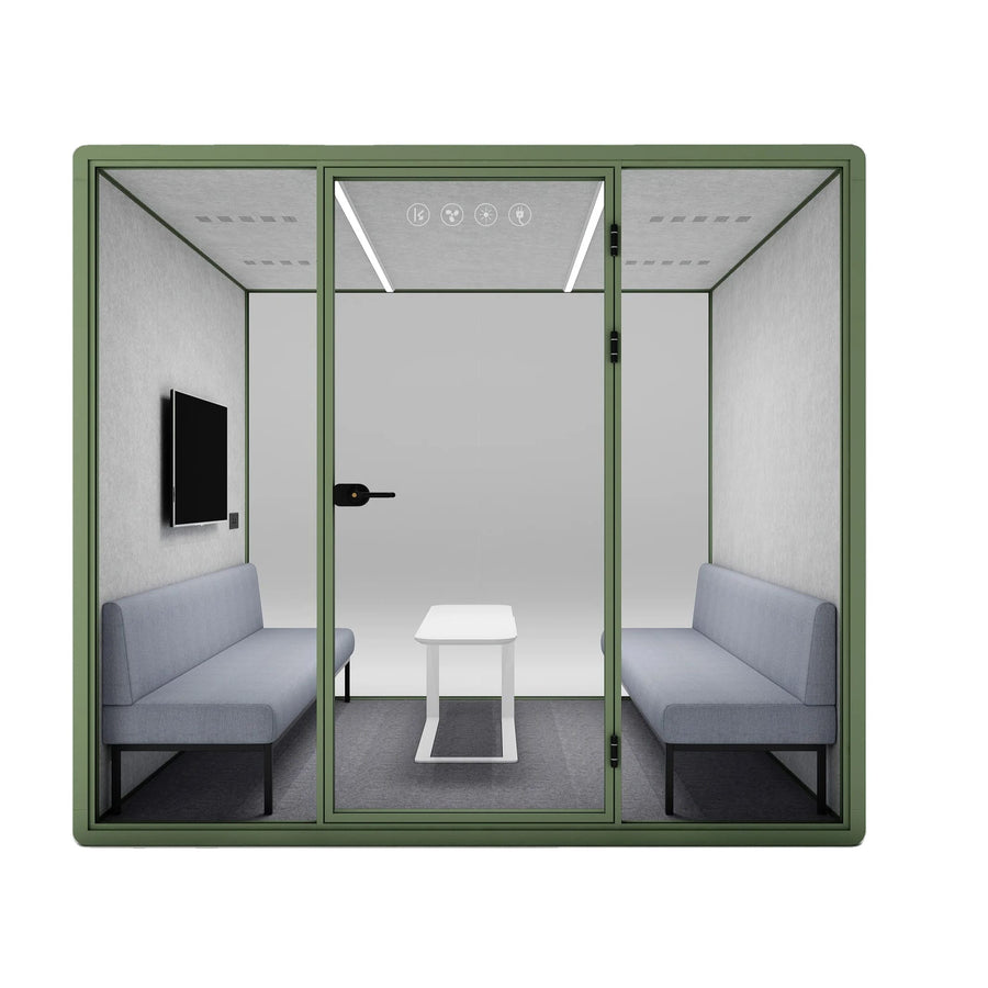 4-Person Soundproof Office Pod with Sofa Seating