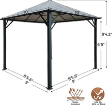 Load image into Gallery viewer, Hard Top Gazebo 10x10x9.5ft With Mosquito Nets