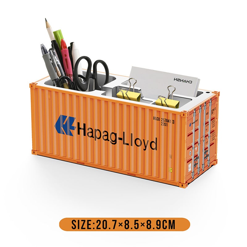 Mini Shipping Container Pen Holder Desk Organizer