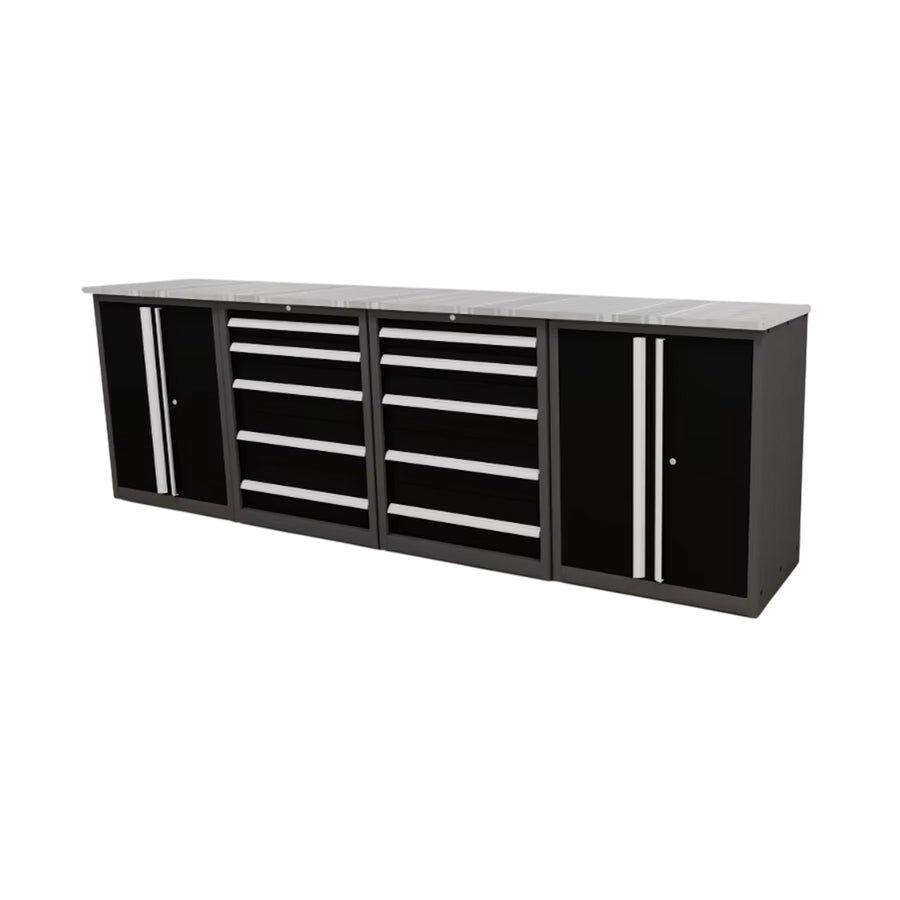 Storage Cabinets 10' Workbench 10 Drawers 2 Cabinets