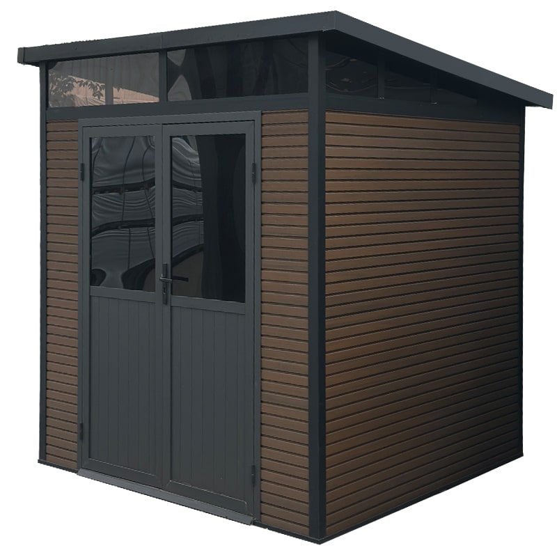 WPC Garden Shed with Metal Roof 7×7ft